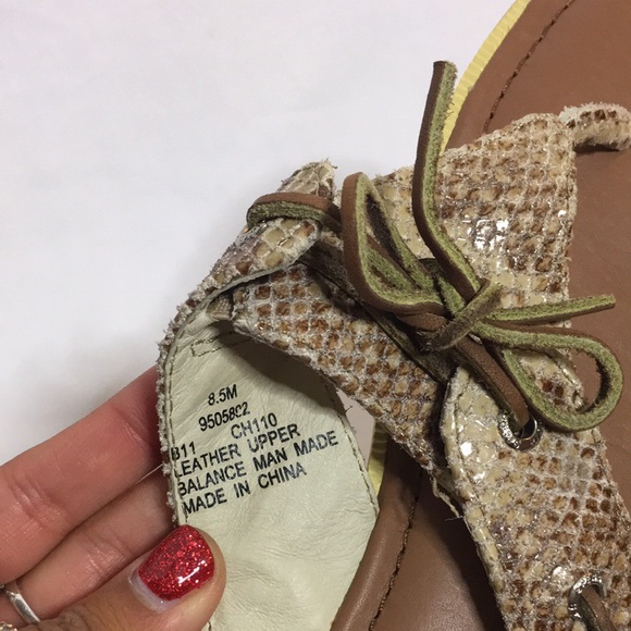 SPERRY TOP-SIDER brown & tan python sandals 🤎 - Picture 3 of 7